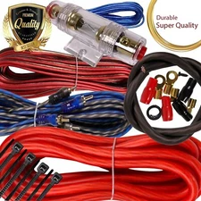 Complete 1000W 8 Gauge Car Amplifier Installation Wiring Kit Amp PK3 8 Ga Red