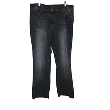 Gitano Straight Leg Jeans Womens Size 22 Distressed Embroidered Stretch Hemmed