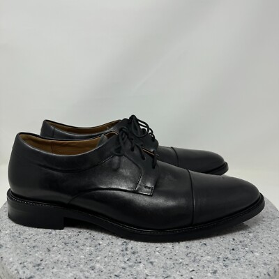 Cole Haan Black Leather Cap-Toe Oxford Lace-Up Cole Haan Black Leather Oxford Cap Toe Brogue Dress Shoes  main image 2