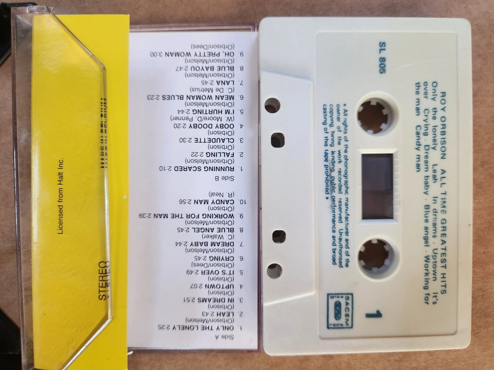 Roy Orbison All Time Greatest Hits cassette  -  excellent - Image 2 of 2