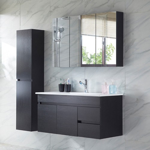 3m Black Wood Grain Vinyl Wrap Film Sticker Kitchen Cupboard Doors Furniture - Picture 8 of 10