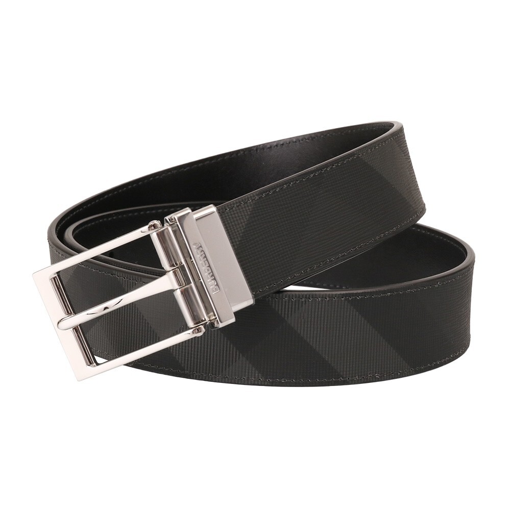 小物 BURBERRY ENGLAND Leather Belt size M NEW!!! BURBERRY Black Calf Leather Embossed Check TB
