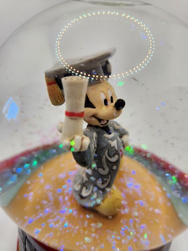 DISNEY TRADITIONS SNOW-GLOBE YOU DID IT MICKEY MOUSE GRADUATION BALL STATE UNV - Picture 7 of 9