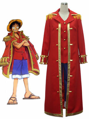 One Piece Monkey D Luffy Red Cape red suit cosplay costume man's