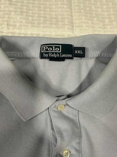 Ralph Lauren Polo Shirt Men 2XL Light Blue Solid Short Sleeve Button Pony Collar - Picture 2 of 4
