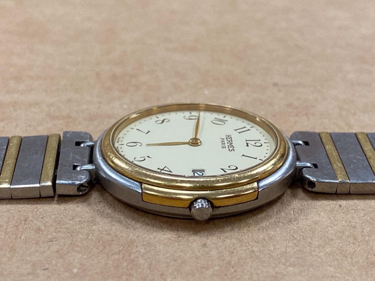 HERMES WINDSOR TWO-TONE STAINLESS STEEL 31mm QUARTZ WATCH
