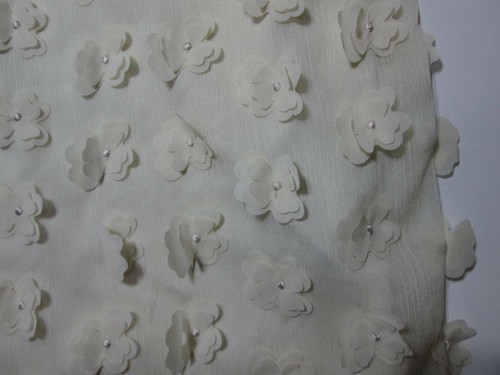 Eci Womens Size 8 Shift Dress Ivory Floral Zipper Back Short Sleeve Round Neck - Picture 3 of 7