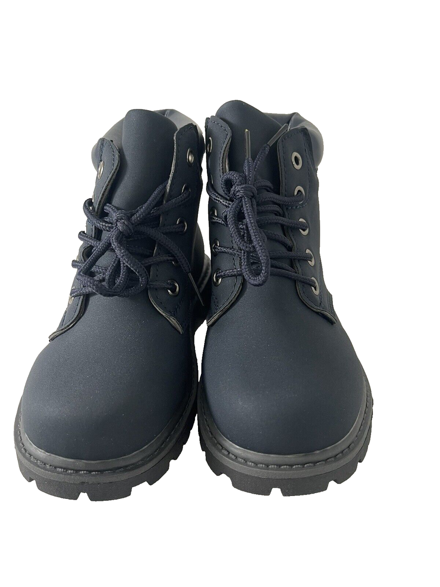 JABASIC Girls Ankle Boots Lace Up Combat Booties Little/Big KidsNavy 