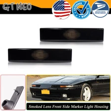 For 1986-1989 Toyota Celica Smoked Lens Front Bumper Fender Side Marker Light 2X