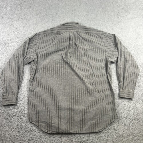 Ralph Lauren Dress Shirt Men L Gray Striped Blake Long Sleeve Button Down Cotton - Picture 6 of 7