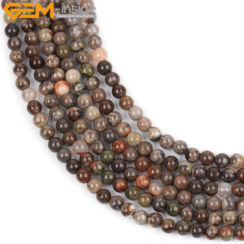 Rain Forest Onyx Agate 15" Strand Brown Natural Beads For Women's Jewellery - Picture 19 of 49