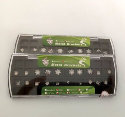 2 Sets Dental Orthodontic Metal Braces Cartoon Brackets Mini Roth 022 345 hooks
