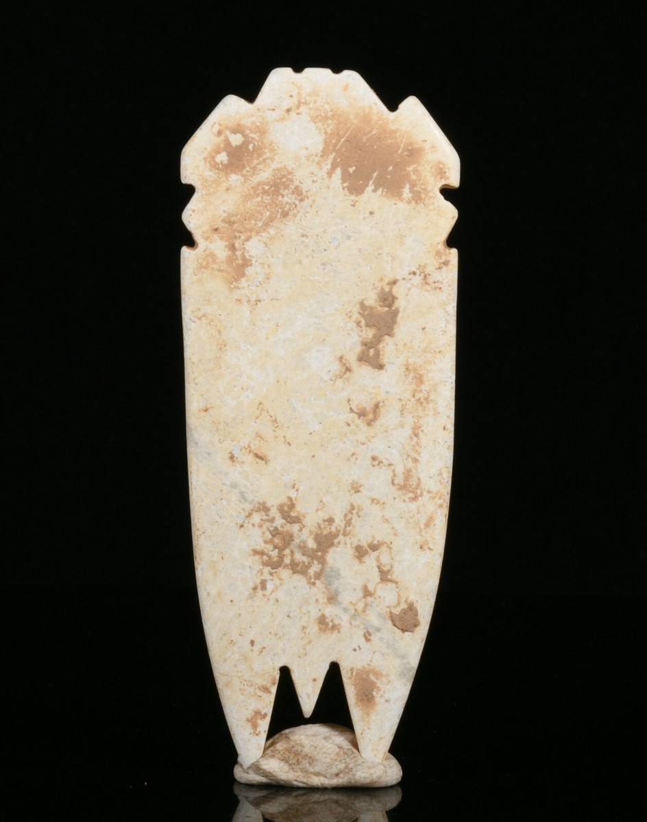 7CM Old Han Dynasty Natural Hetian Jade Carve Cicada Animal