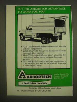 1985 Scott Fetzer Arbortech Ad - Chipper Bodies