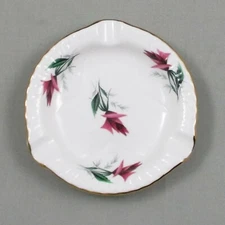 SHELLEY DANTY FLORAL DECORATED SMALL ASHTRAY BONE CHINA ENGLAND