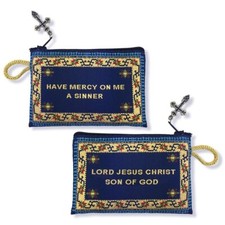 Bolsa de oración de tela de tapiz azul Señor Jesucristo Hijo de Dios Ten piedad de mí