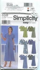 SIMPLICITY 5548 MISSES' PULLOVER DRESS & JACKET W/ VARIATIONS SZ 14-20 UNCUT