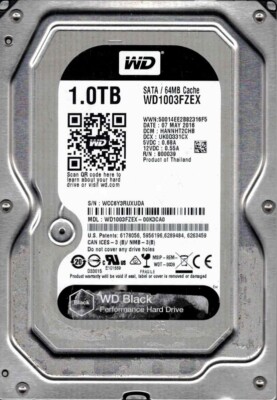 WD1003FZEX-00K3CA0 DCM: HANNHT2CHB WCC6Y MAY 2016 Western Digital
