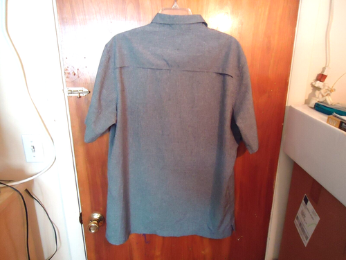 Camisa de vestir para hombre Croft & Barrow talla LT gris/negro manga corta con botones - Imagen 4 de 8