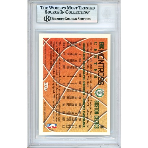 1994-95 Topps #136 Eric Montross Signed Card AUTO Beckett Slabbed UNC Tar Heels - Picture 3 of 6