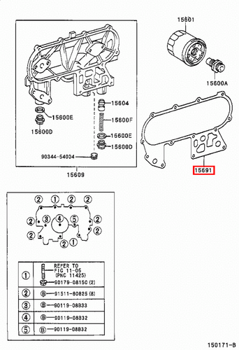 Genuine Hilux LN107 LN106 LN105 2L 3L Oil Filter Bracket Cooler Cover Gasket - Picture 3 of 20