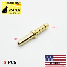 5PC - 1/8" Hose Barb Mender Union Splicer Brass Fitting Gas Fuel Water