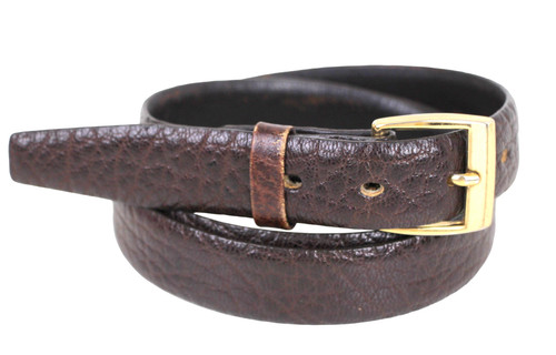 VTG GETCHI GOAT BROWN GENUINE LEATHER 7/8"Wd CASUAL DRESS MEN'S BELT Sz 34 (X18