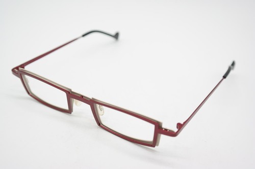 Brille Theo Belgium kwartet Rot Beige Eckig Brillengestell eyeglasses Neu - Picture 3 of 6