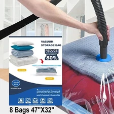 8 PACK Jumbo Extra Large Space Saver Vacuum Seal Storage Bag Strong Organizer XL