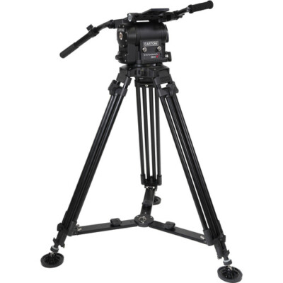 Cartoni Maxima 5.0 System, 1-Stage Aluminum Tripod, Mid Spreader, Feet,Pan Bars