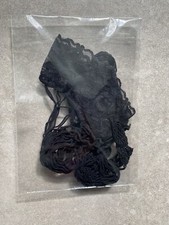 Womens Black Wide Fishnet Stockings with lace trim