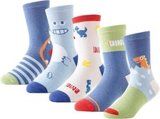 Kids Fun Dress Socks Boys Girls Novelty Funny Crazy Shark Stripe Cute Dinosaur S