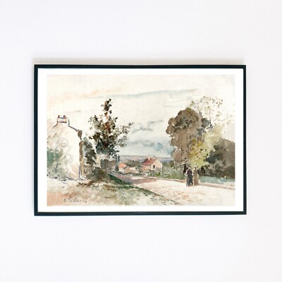 Straße von Versailles 1872 Vintage Landschaftsgemälde 7x5 Wanddeko Kunstdruck 