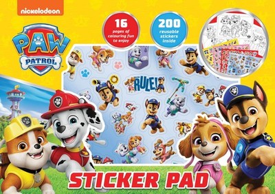Paw Patrol Autoaufkleber Block A3 Malbuchseiten & 250+ wiederverwendbare Aufkleber