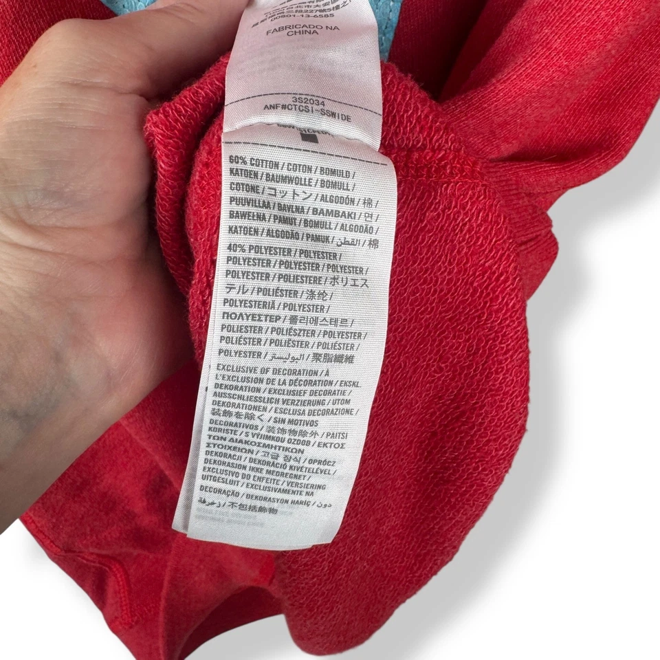 Sudadera para mujer Y2K Hollister roja con logotipo de lentejuelas talla grande pulóver Y2K años 2000 Foto 3 de 4