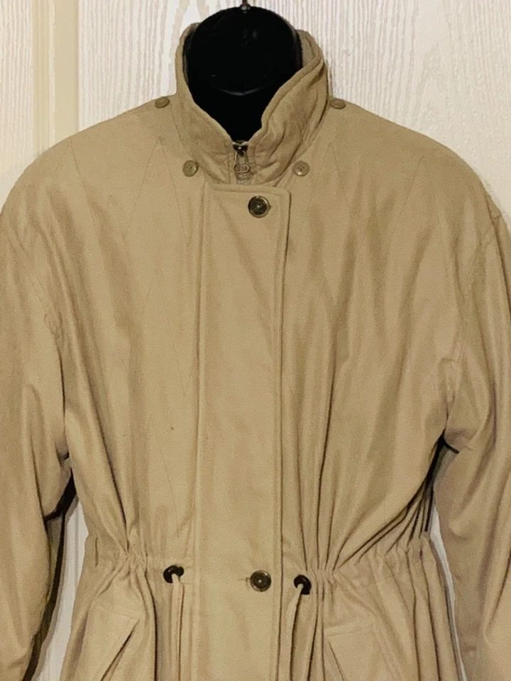 Fleet Street Vintage Cinch Waist Windbreaker Removable Lining Y2K Mob Wife Mod - Image 3 of 4
