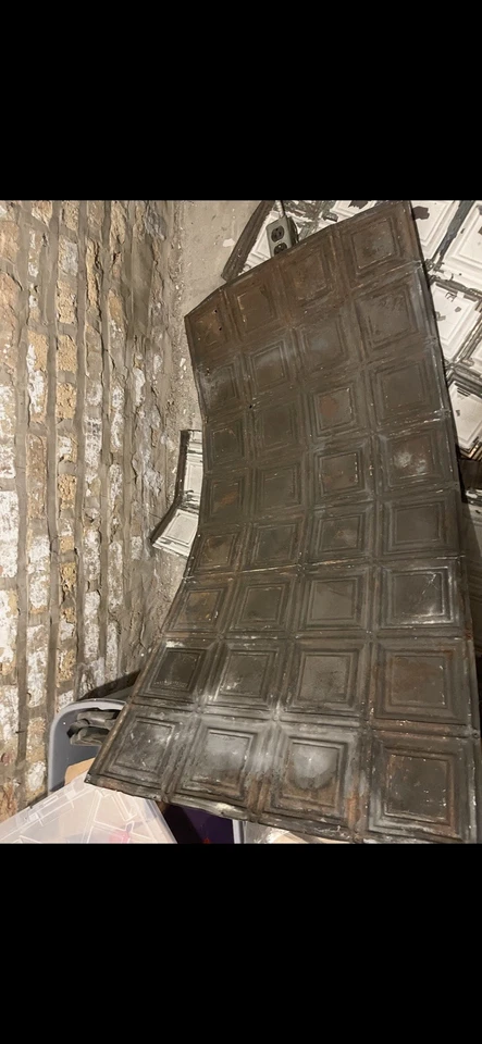 Antique Metal Tin Ceiling Tile 24” X 48 - Image 4 of 4