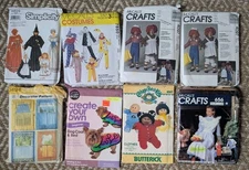 Costumes & Crafts Lot of 8 Vintage Sewing Patterns Butterick McCalls Simplicity 