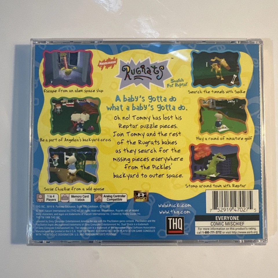 Rugrats: Search for Reptar (Sony PlayStation 1, PS1, 1998) Complete CIB - Tested - Image 2 of 4