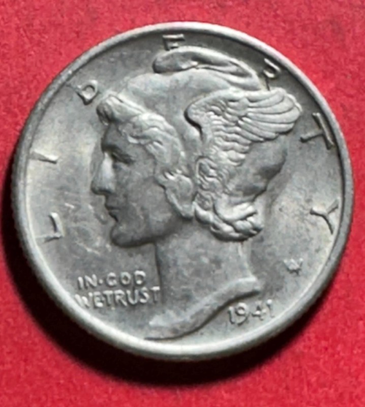 1941S US Mercury SILVER Dime "San Francisco" Mint! AU! Old US Coin!