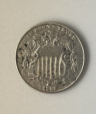 1882 Stati Uniti 5 Centesimi Scudo Nichel Ottime Condizioni Blob Data (vedi immagine)