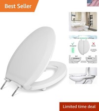 Elevated 2'' Toilet Seat for Seniors - ADA Compliant; Elongated, White Design