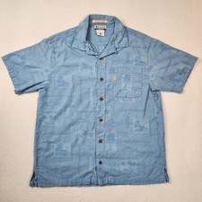 Columbia Shirt Mens Large River Lodge Short Sleeve Hawaiian Palm Beach Casual