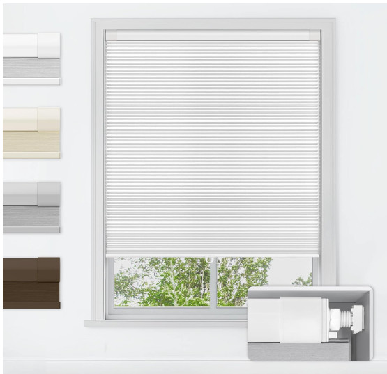 LazBlinds No Tools No Drill Cordless Cellular Shades, Blacko