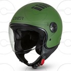 Casque jet Cruizer pour moto et scooter, homologué visière simple, vert