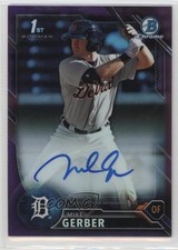 2016 Bowman Chrome Prospects Purple Refractor /250 Mike Gerber #BCAP-MG Auto 2f4