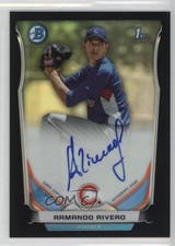2014 Bowman Prospect Chrome Black Refractor 78/99 Armando Rivero Auto 0l8