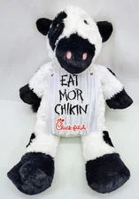 Official 2015 Chick-Fil-A Large Fuzzy Plush Cow "Eat Mor Chikin" 20” NICE!
