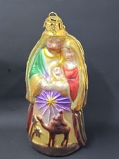 Holy Family 6" BIown Glass Christmas Tree Ornament Nativity Camel North Star