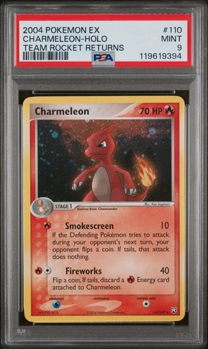 2004 POKEMON EX TEAM ROCKET RETURNS #110 CHARMELEON-HOLO PSA 9